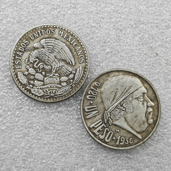 1936 Mexico 1 Peso (Pattern; Morelos) Copy Coin