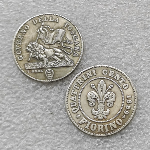 1859 Tuscany (Italian states) 1 Fiorino - Leopoldo II Copy Coin