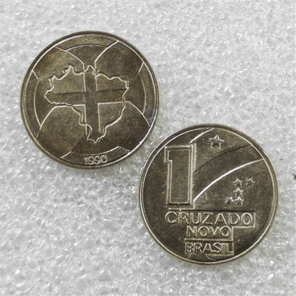 1990 Brazil 1 Cruzado Novo - Christ's Cross Copy Coin