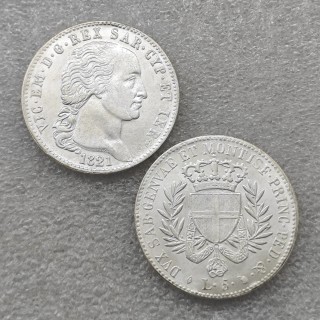 1821 SARDINIA/ITALIAN STATES 5 LIRE UNC Copy Coin commemorative coins