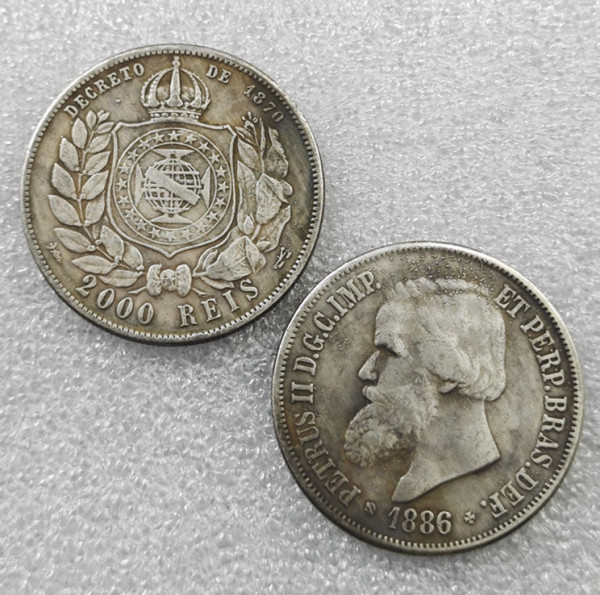 1886 BRAZIL 2000 REIS COPY commemorative coins