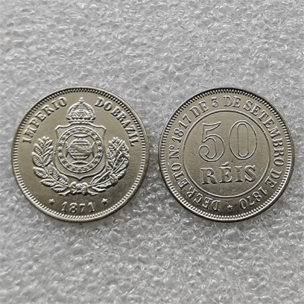 1871 Brazil 50 Reis COPY COIN commemorative coins