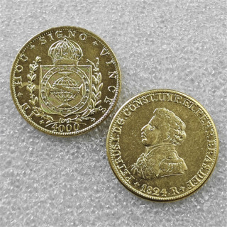 1824 Brazil 4000 Reis Gold Copy Coin commemorative coins
