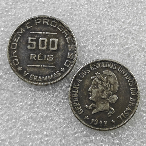 1912  Brazil 500 REIS Silver Republica Copy commemorative coins
