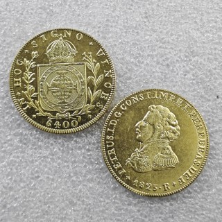 1825  Brazil 6400 Reis Pedro I Gold Copy Coin commemorative coins