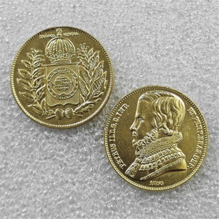 1850 Brazil 10 000 Reis - Pedro II COPY COIN commemorative coins