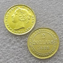 1888 Canada 2 Dollars Gold coin COPY FREE SHIPPING