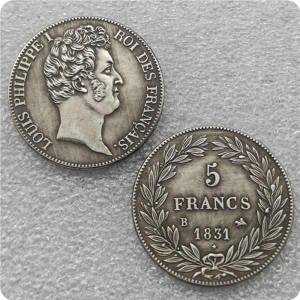 1831B FRANCE 5 FRANCS LOUIS PHILIPPE I Copy Coin commemorative coins