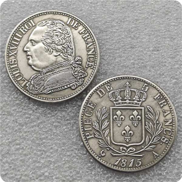 1815 France Louis XVIII 5 Francs Copy Coin commemorative coins