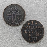 1771 DENMARK 1 SKILLING  COPY commemorative coins
