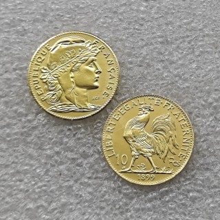 1899,1900,1909 France 10 Francs Copy Coins