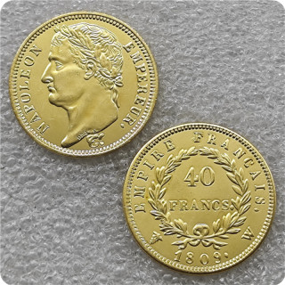 France, Napoleon I, 20,40 Francs,1809 Gold Copy Coins