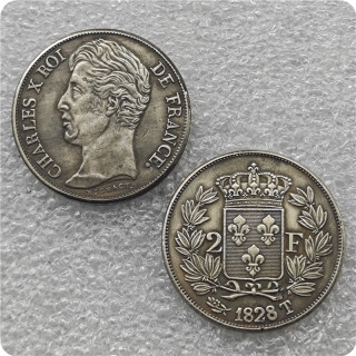 1828T France Charles X 2 Francs Copy Coin commemorative coins