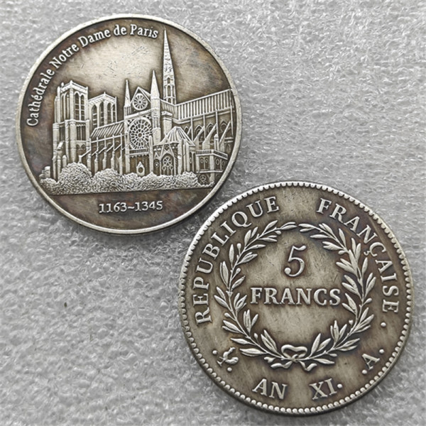 Hobo Nickel France Notre Dame DE Paris 5 Francs copy coin
