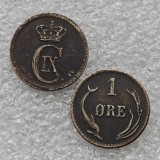 1876,1878,1881,1892 Denmark 1 Ore - Christian IX Copy Coins