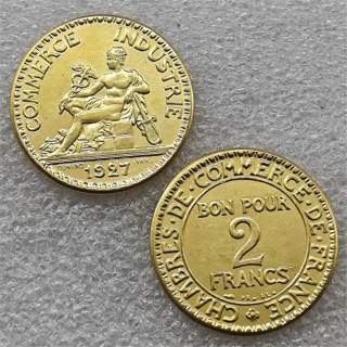 FRANCE, Chambre de commerce, 2 Francs, 1927, Paris, KM #877 COPY COIN commemorative coins