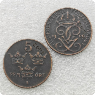 1909 Sweden 5 Ore COPY commemorative coins