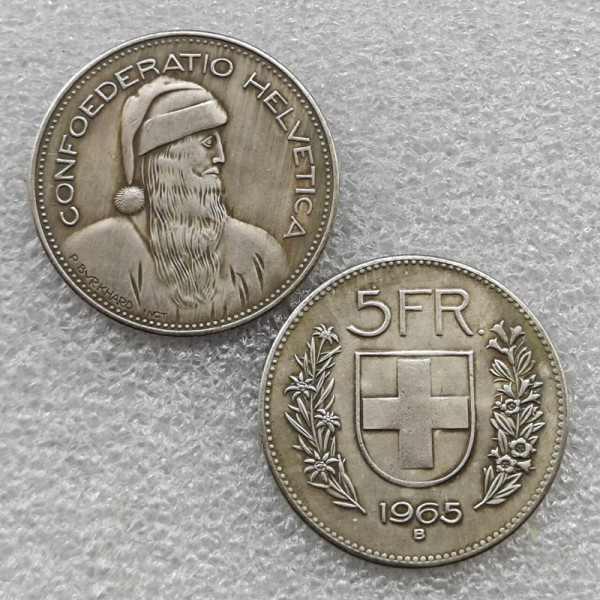 Hobo Coin_(Father Christmas)_1965B Switzerland 5 Francs (5 Franken) COPY COIN FREE SHIPPING