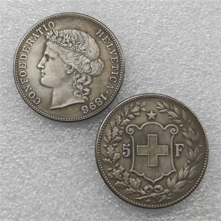 1896-B Switzerland 5 Francs COIN COPY FREE SHIPPING