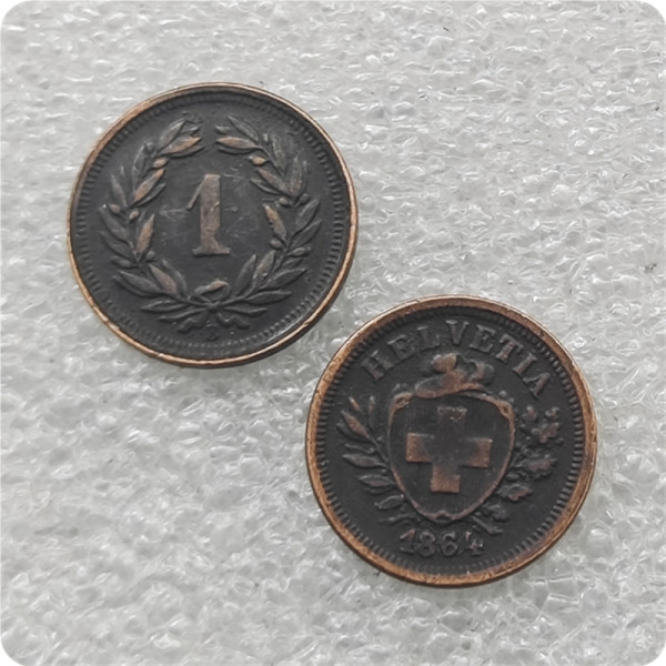 SWISS 1 CENT 1864  COIN COPY FREE SHIPPING