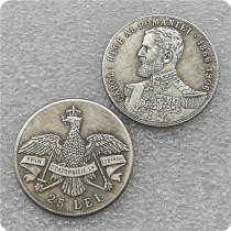 1906 Romania 25 Lei - Carol I (Reign of Carol I)  commemorative coins-replica coins medal coins collectibles