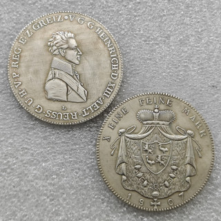 1807 German states (Reuss-Obergreiz) 1 Thaler - Heinrich XIII COPY COIN FREE SHIPPING