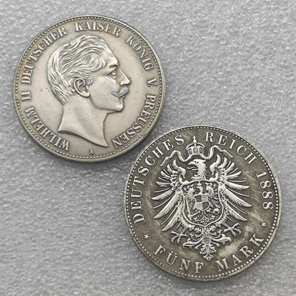1888 German states (Prussia)5 Mark - Wilhelm II COPY COIN commemorative coins-replica coins medal coins collectibles