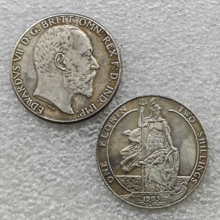 Rare 1905 United Kingdom  1 Florin - Edward VII COPY COIN commemorative coins