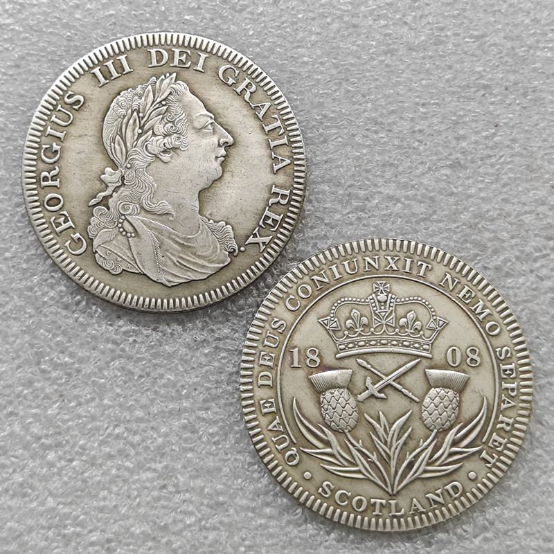 ireland george iii 1808 copper proof pattern crown -... US$ 2.80 - 1808 Scotland Retro Pattern Crown Pewter George III COPY ...