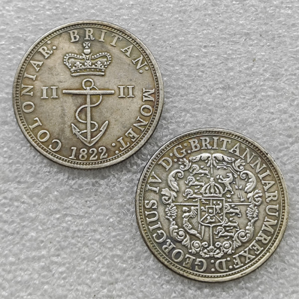 1822 British West Indies 1/2 Dollar - George IV COPY COIN
