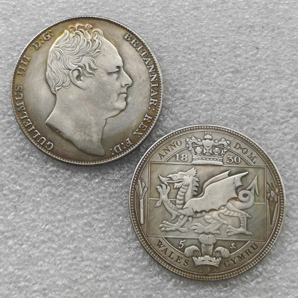 UK 1830 Wales Retro Pattern Proof Crown Silver William IV Coin  COPY commemorative coins