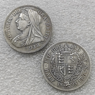 commemorative coins United Kingdom 1893 1/2 Crown- Victoria 3rd portrait copy coins