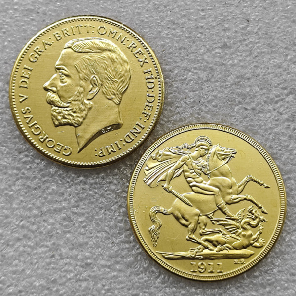 1911 United Kingdom 5 Pounds - George V Copy Coin