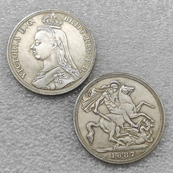 Great Britain 1887 Crown Silver COPY commemorative coins