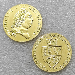 1787 United Kingdom 1 Guinea - George III (5th portrait; 'Spade' Guinea) Copy Coin