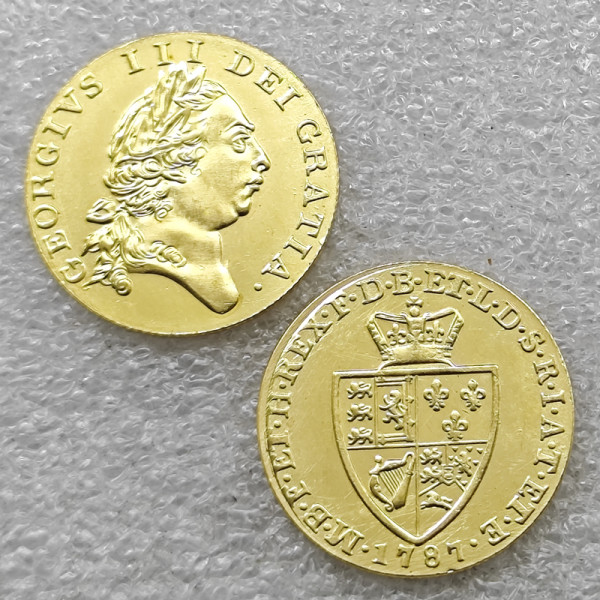1787 United Kingdom 1 Guinea - George III (5th portrait; 'Spade' Guinea) Copy Coin