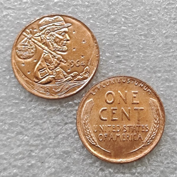 Hobo Nickel Coin 1964 Lincoln Penny COPY commemorative coins