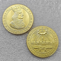 1656 Polish-Lithuanian Commonwealth Pieciodukat - Jan II Kazimierz Waza (Gdansk mint) COPY COIN-replica coins collectibles