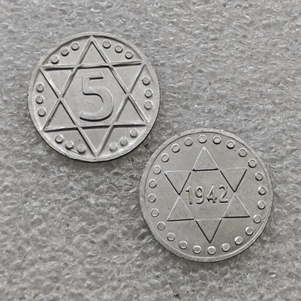1942 Poland 5 Pfennig Lodz GhettoAluminium-magnesium Copy Coin commemorative coins