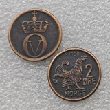 1968 NORWAY 2 ORE brass coin commemorative coins