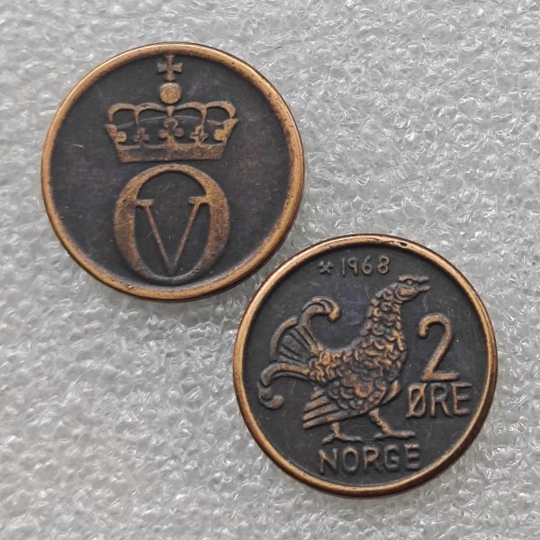 1968 NORWAY 2 ORE brass coin commemorative coins
