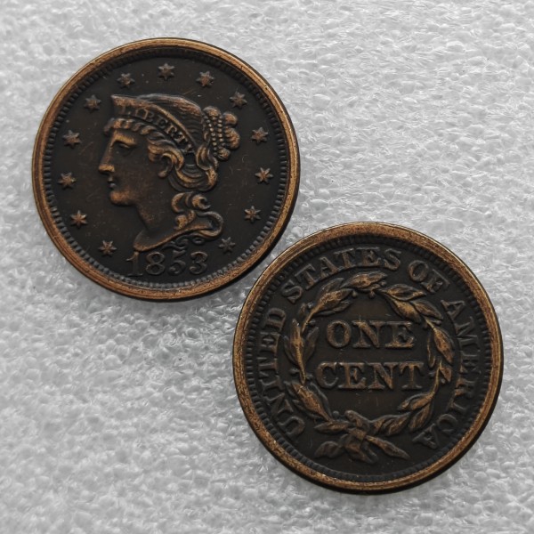 1853 Braided Hair Large Cent Copy Coin commemorative coins