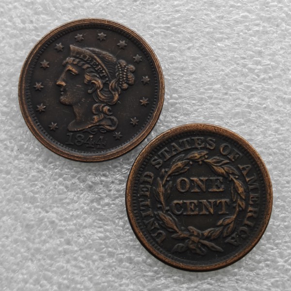 1844 Braided Hair Large Cent Copy Coin commemorative coins