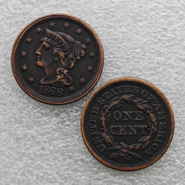1868 Braided Hair Large Cent Copy Coin commemorative coins