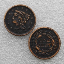 1856 Braided Hair Large Cent Copy Coin commemorative coins