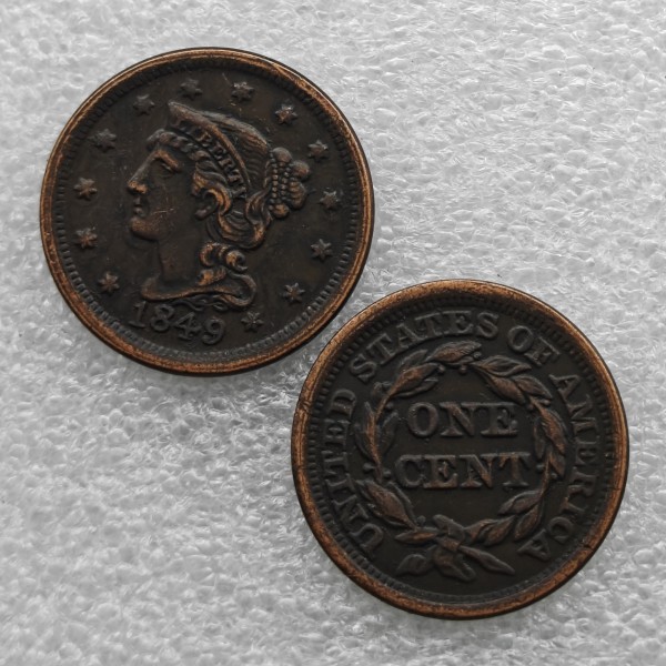 1849 Braided Hair Large Cent Copy Coin commemorative coins