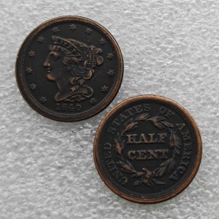 1840 Braided Hair Half Cent  Copy Coin commemorative coins