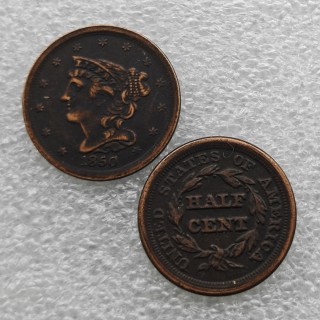 1850 Braided Hair Half Cent  Copy Coin commemorative coins