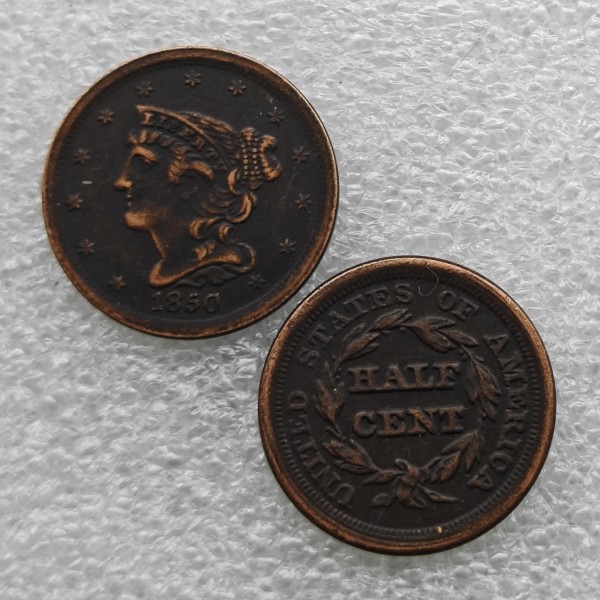 1850 Braided Hair Half Cent  Copy Coin commemorative coins
