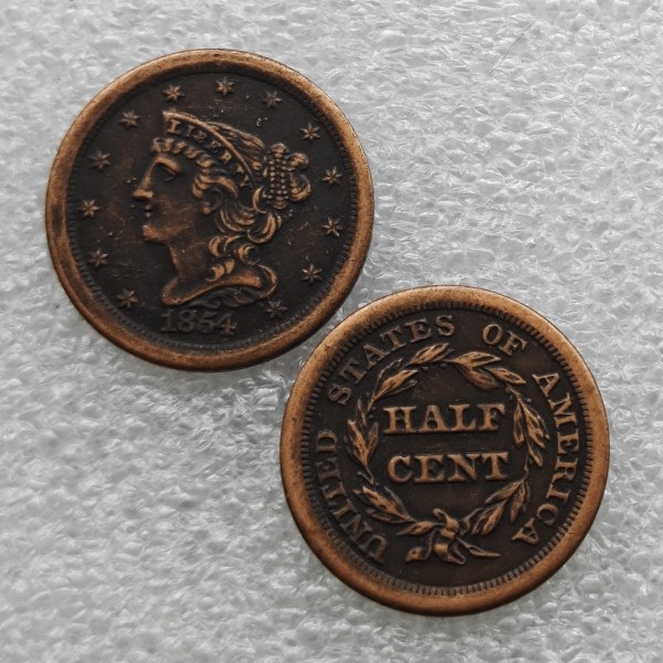 1854 Braided Hair Half Cent  Copy Coin commemorative coins